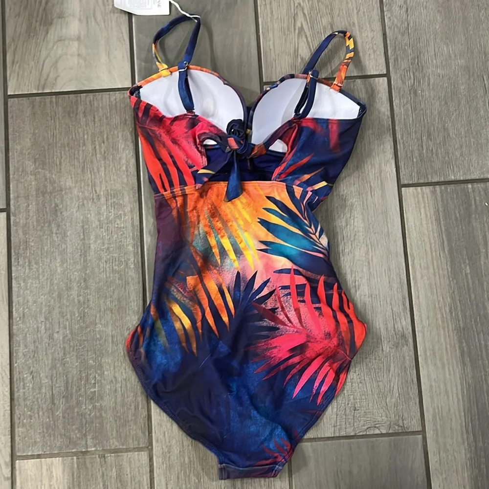 Women's Push Up Wrap Front Swimsuit One Piece Tummy Control Bathing Suit